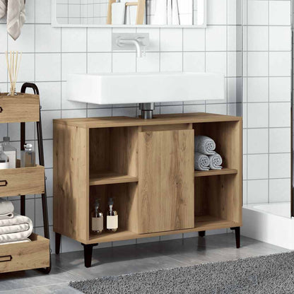 Waschbeckenunterschrank Artisan-Eiche 80x33x60 cm Holzwerkstoff