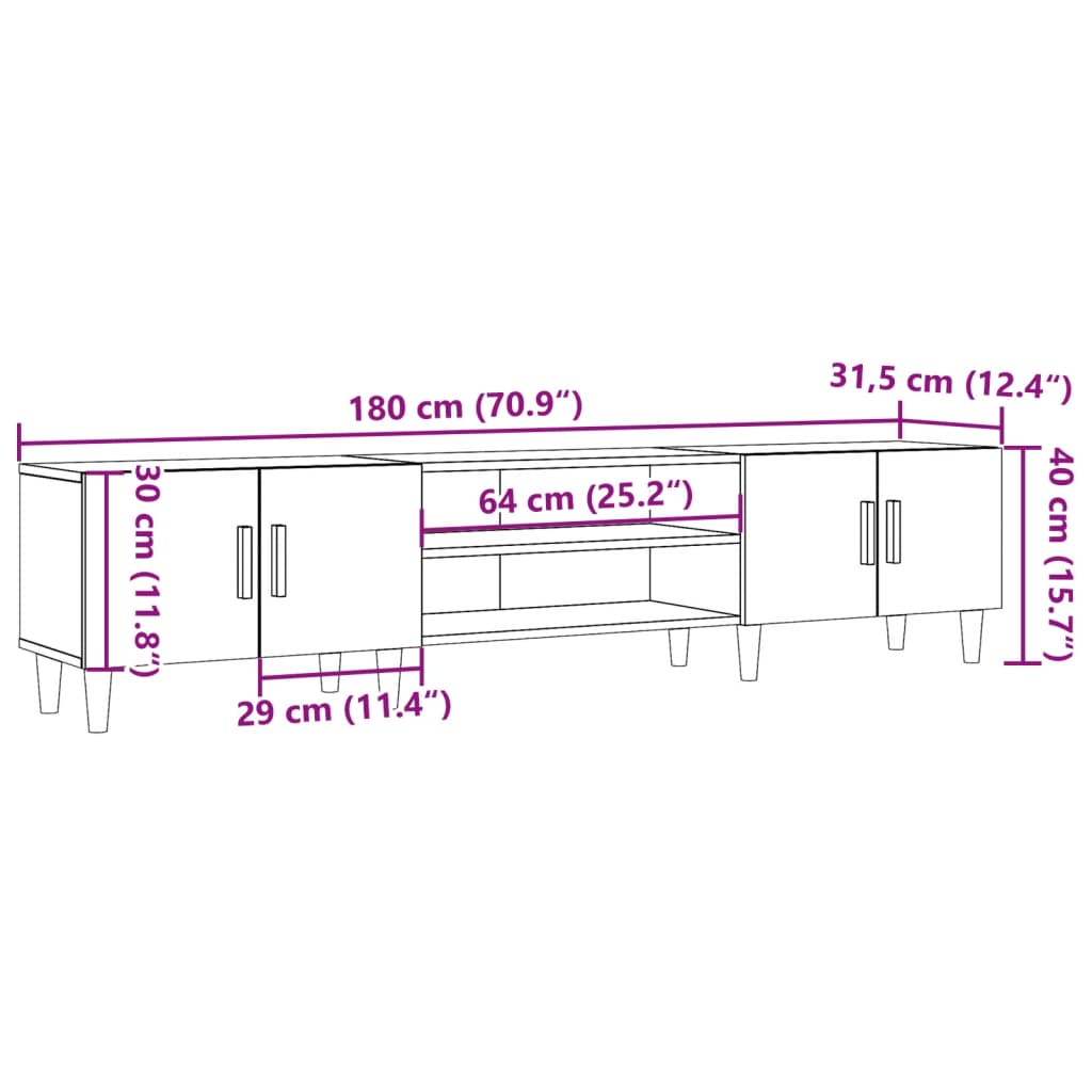 TV-Schrank Artisan-Eiche 180x31,5x40 cm Holzwerkstoff