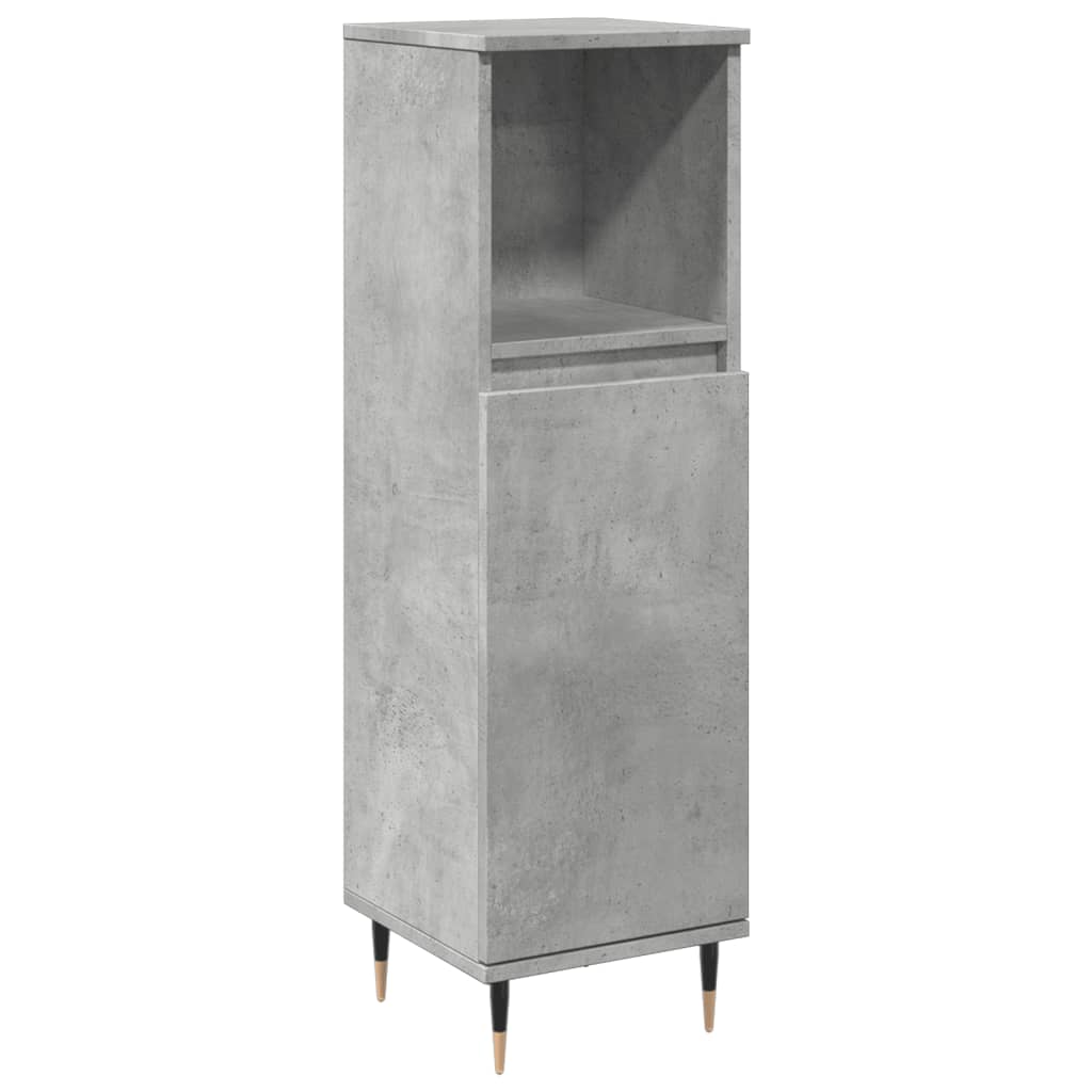 Badeværelsesskab Beton Grå 30x30x100 cm Træ Materiale