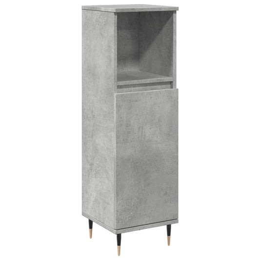 Badeværelsesskab Beton Grå 30x30x100 cm Træ Materiale