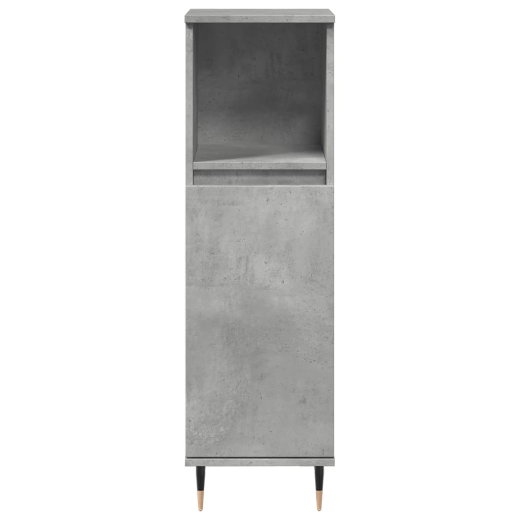 Badeværelsesskab Beton Grå 30x30x100 cm Træ Materiale