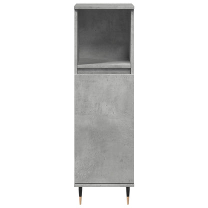 Badeværelsesskab Beton Grå 30x30x100 cm Træ Materiale
