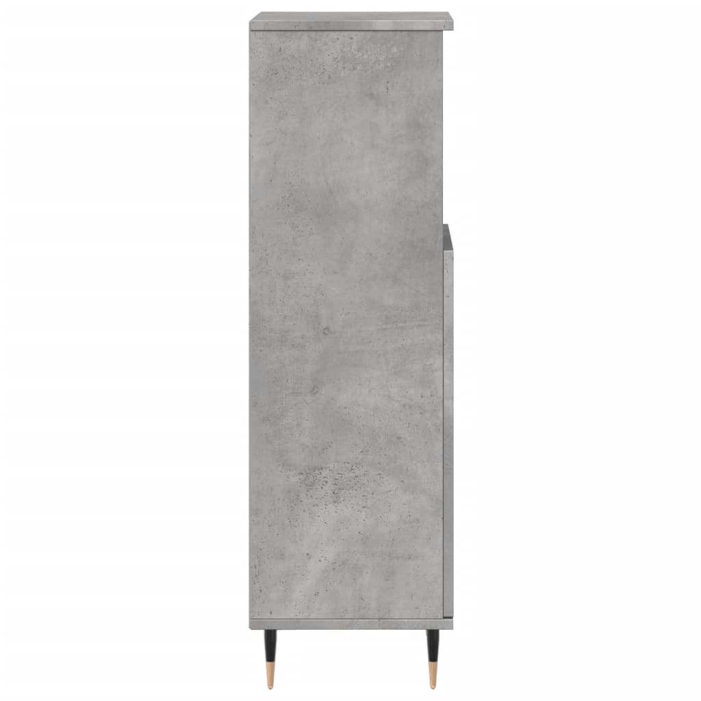 Badeværelsesskab Beton Grå 30x30x100 cm Træ Materiale