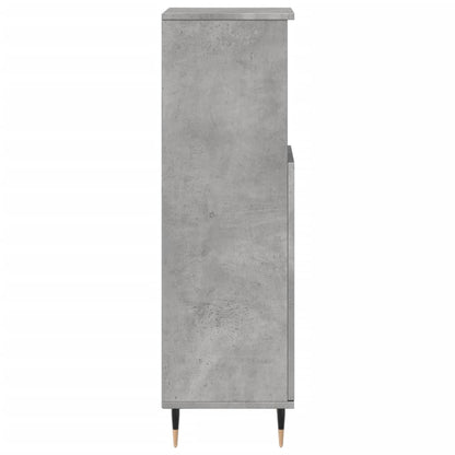 Badeværelsesskab Beton Grå 30x30x100 cm Træ Materiale