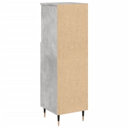Badeværelsesskab Beton Grå 30x30x100 cm Træ Materiale