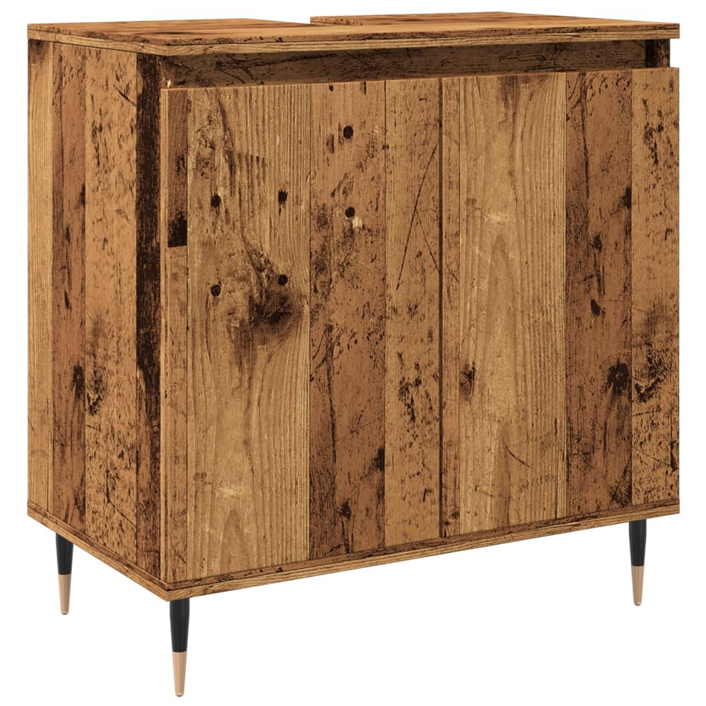 Badeværelsesskab gammelt trælook 58x33x60 cm træmateriale
