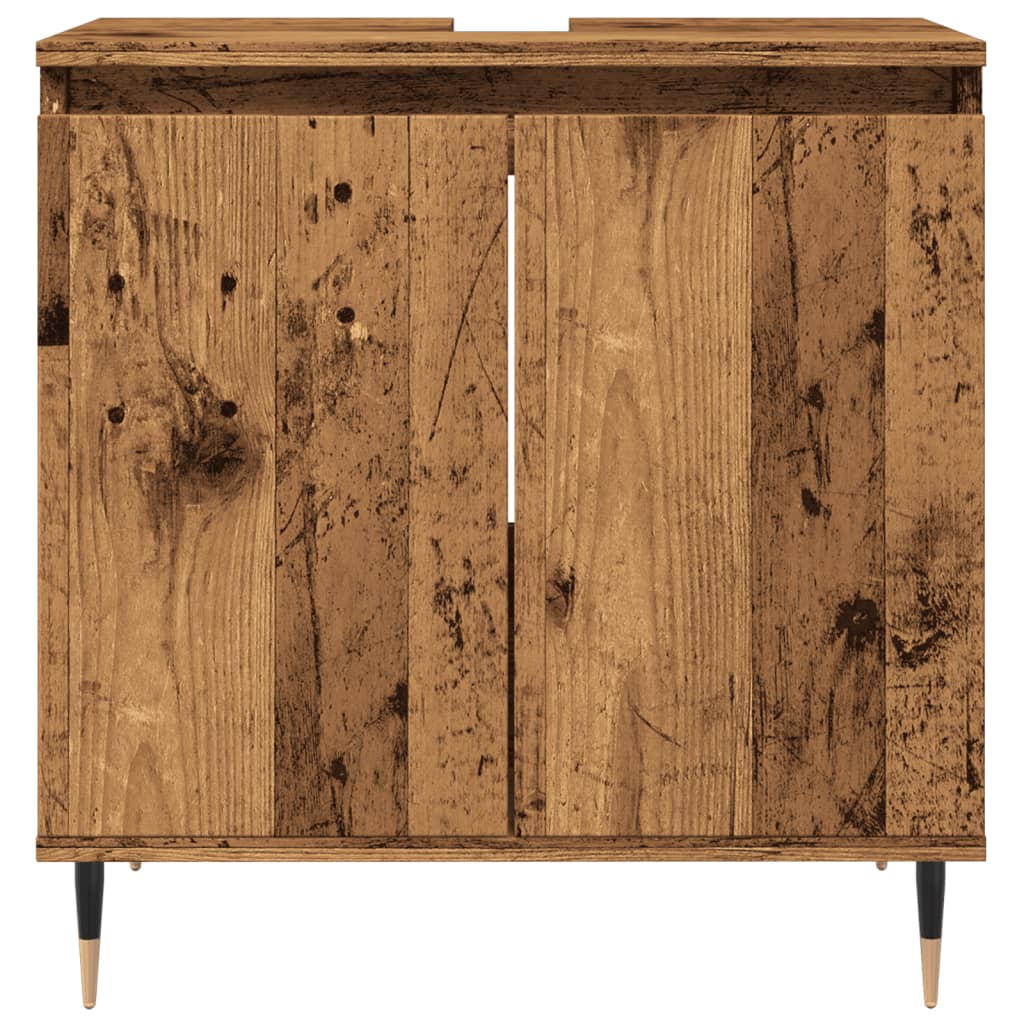 Badeværelsesskab gammelt trælook 58x33x60 cm træmateriale