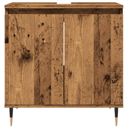 Badeværelsesskab gammelt trælook 58x33x60 cm træmateriale