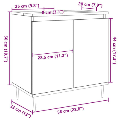 Badeværelsesskab gammelt trælook 58x33x60 cm træmateriale