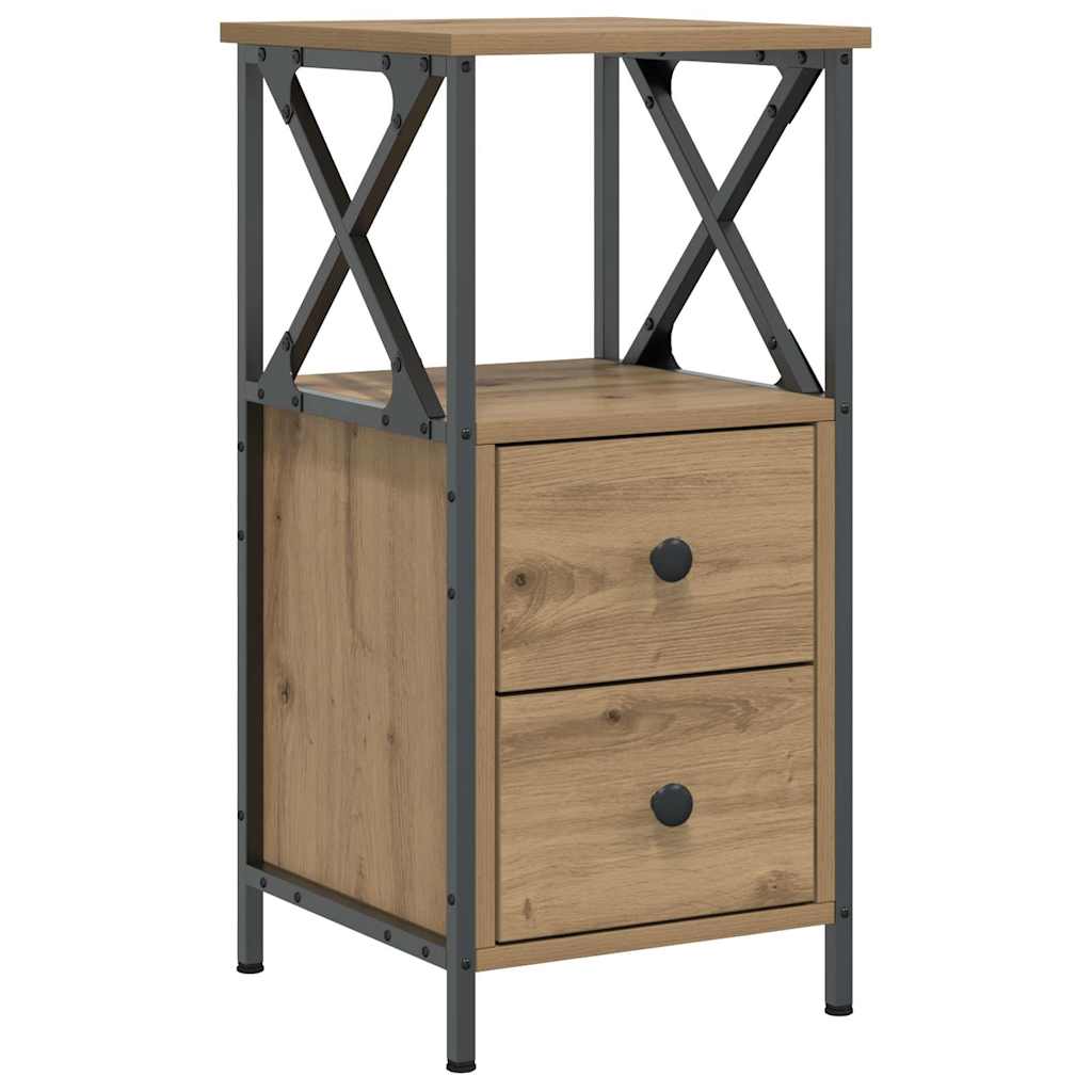 Nachttische 2 Stk. Artisan-Eiche 34x35,5x70 cm Holzwerkstoff