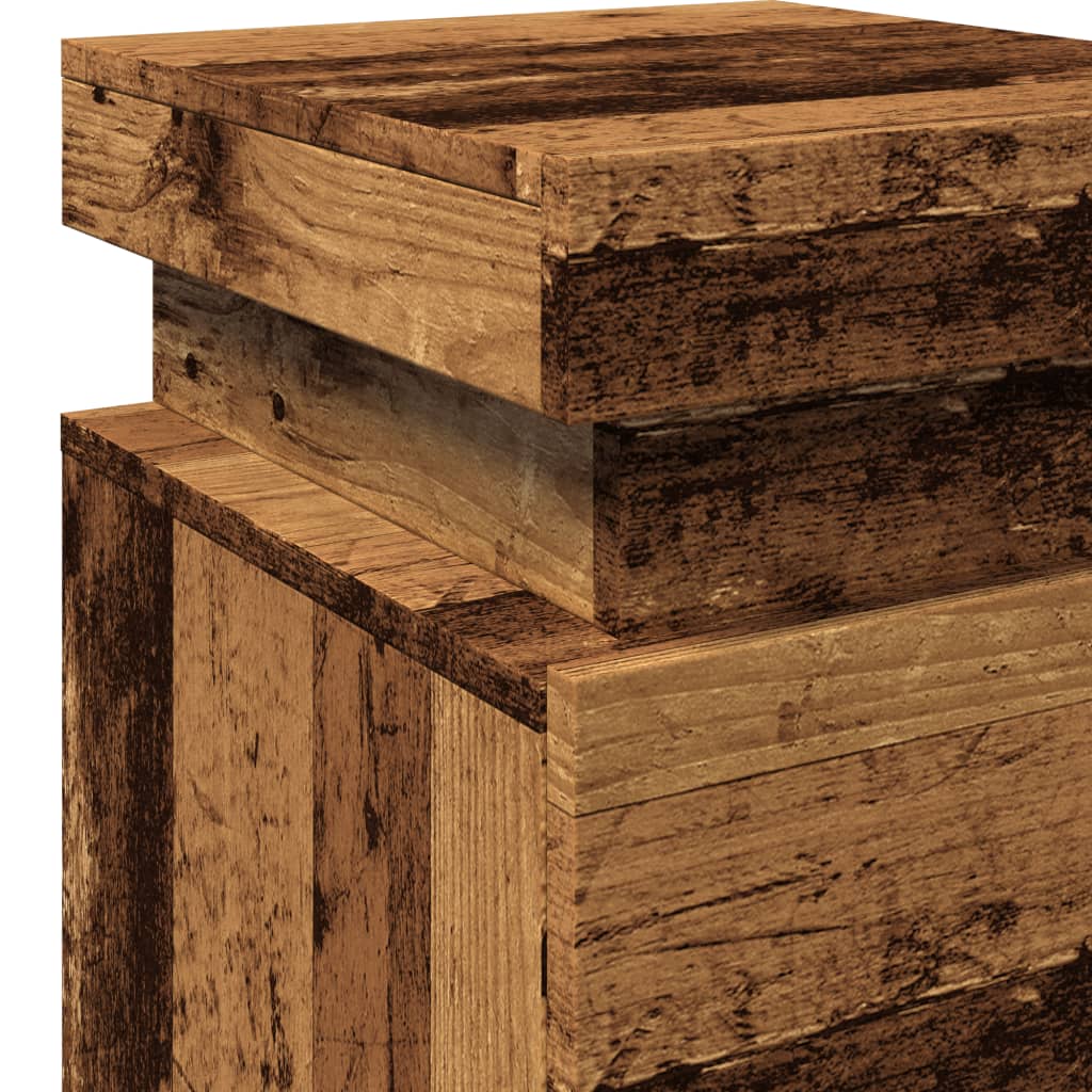 LED-Nachttische 2 Stk. Altholz-Optik 35x39x55 cm Holzwerkstoff