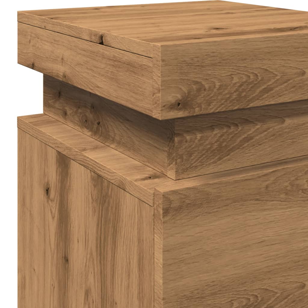 LED-Nachttische 2 Stk. Artisan-Eiche 35x39x55 cm Holzwerkstoff