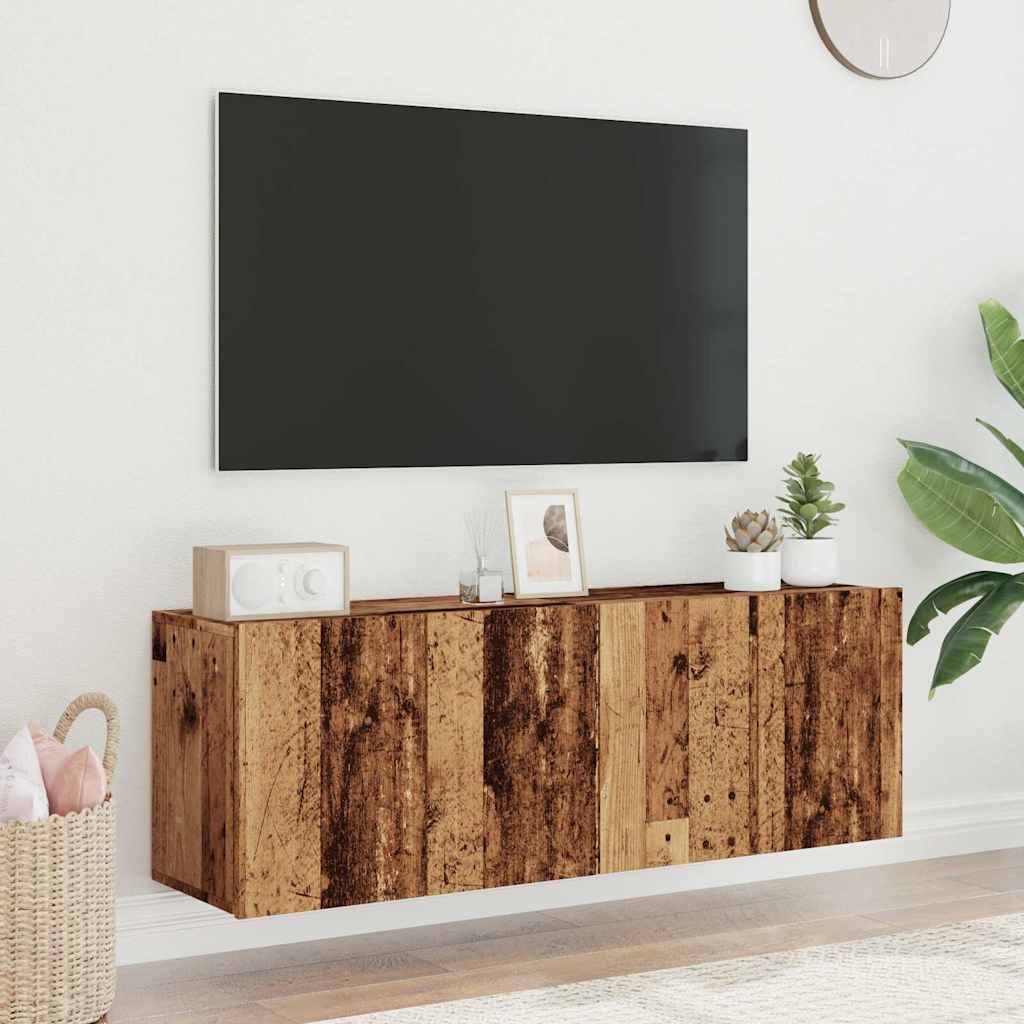 TV overskabe 2 stk Gammelt træ look 60x30x41 cm