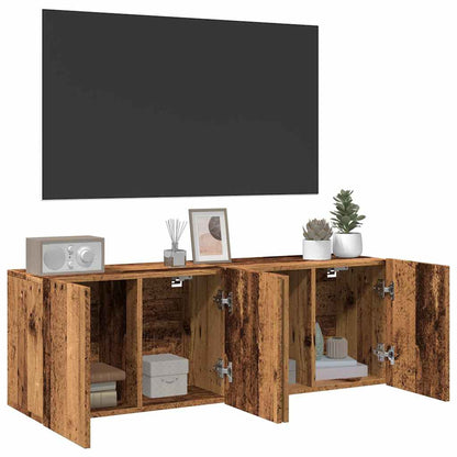 TV overskabe 2 stk Gammelt træ look 60x30x41 cm