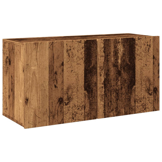 TV vægskab gammelt træ look 80x30x41 cm