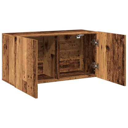 TV vægskab gammelt træ look 80x30x41 cm