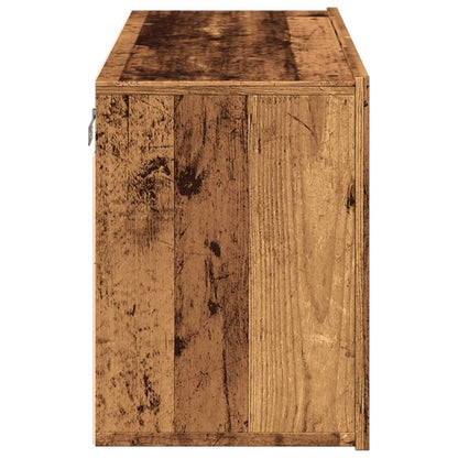 TV vægskab gammelt træ look 80x30x41 cm