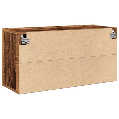 TV vægskab gammelt træ look 80x30x41 cm