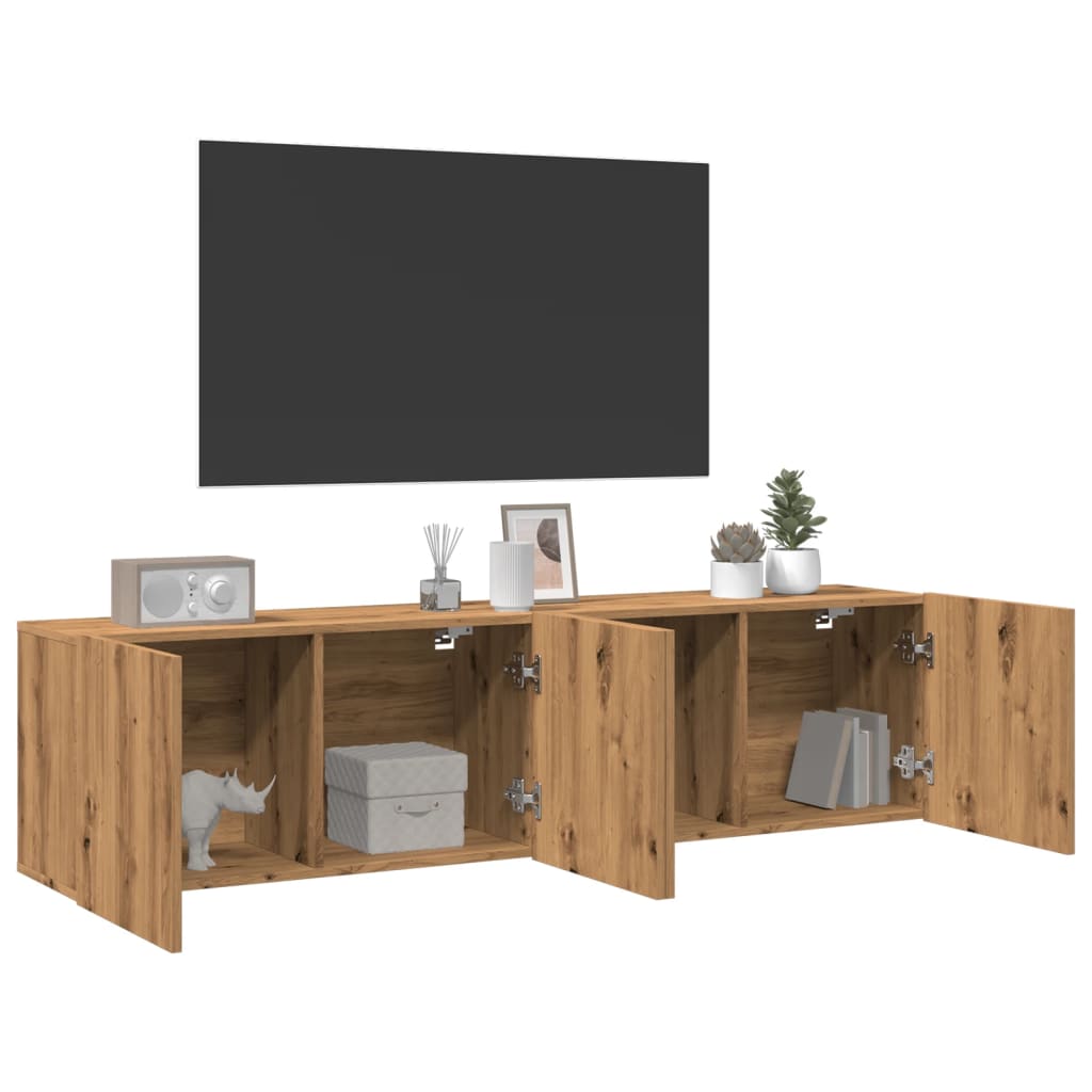 TV overskabe 2 stk. Håndværks eg 80x30x41 cm