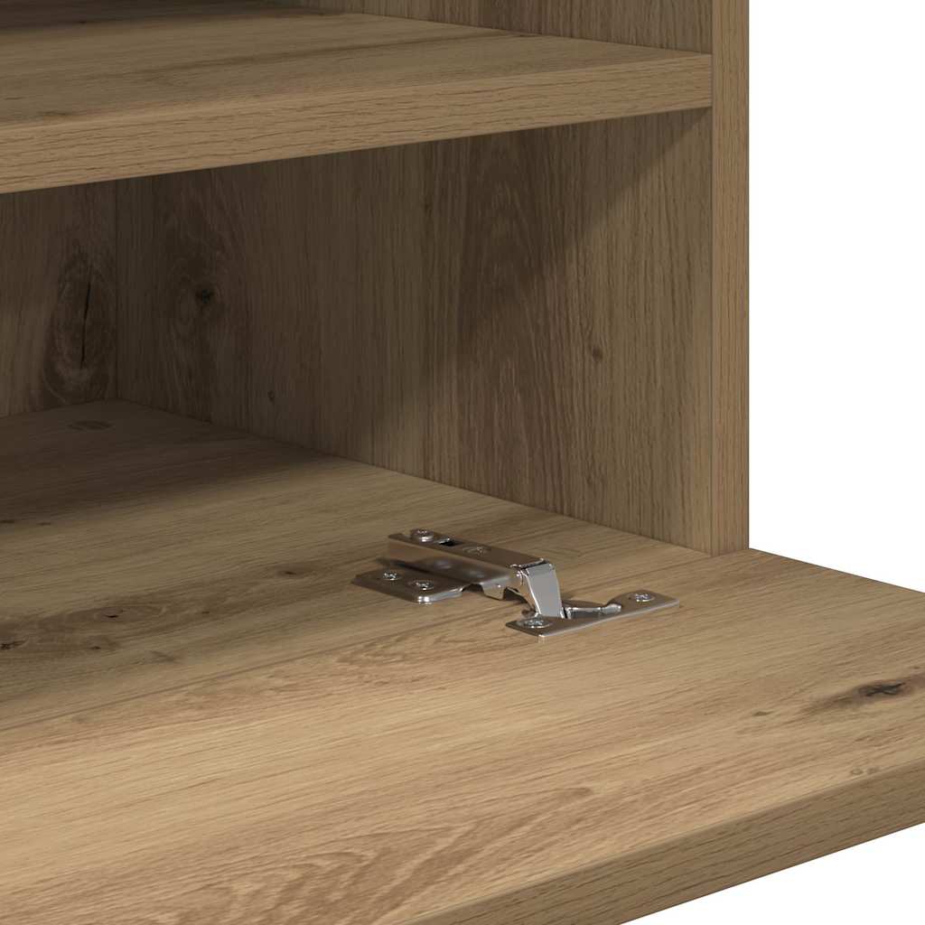 Wandschränke mit LED-Leuchten für TV 2 Stk. Artisan-Eiche