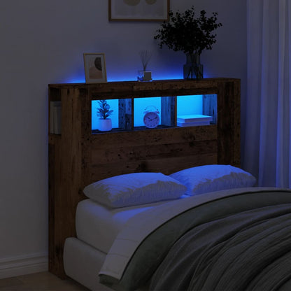 LED-Kopfteil Altholz-Optik 120x18,5x103,5 cm Holzwerkstoff