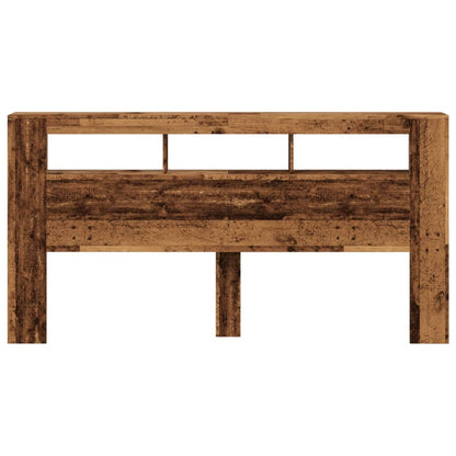 LED-Kopfteil Altholz-Optik 200x18,5x103,5 cm Holzwerkstoff