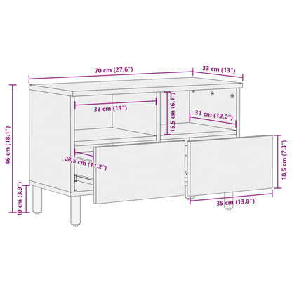 TV-skab Sort 70x33x46 cm Træ Materiale