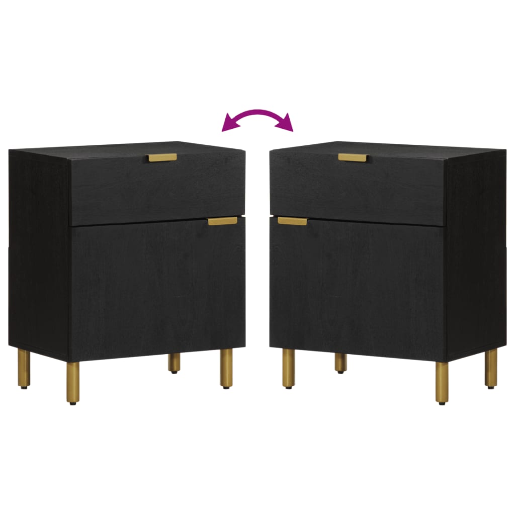 Nachttisch Schwarz 50x33x60 cm Holzwerkstoff