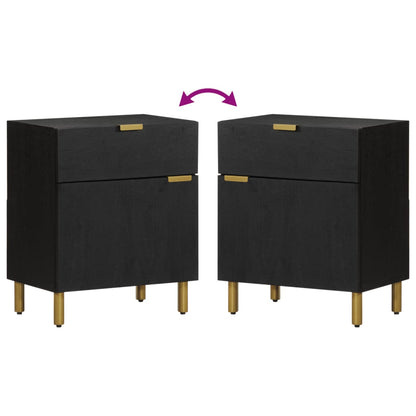 Nachttisch Schwarz 50x33x60 cm Holzwerkstoff