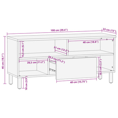 TV-skab Sort 100x33x46 cm Træ Materiale
