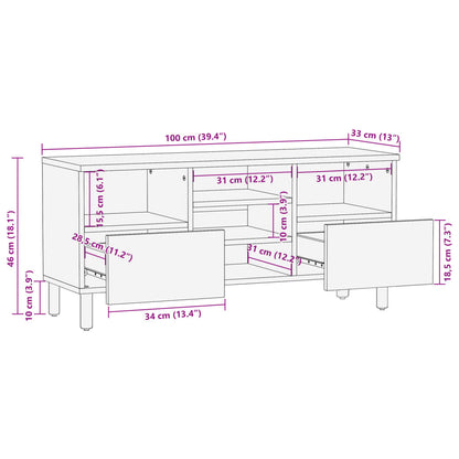 TV-skab Sort 100x33x46 cm Træ Materiale