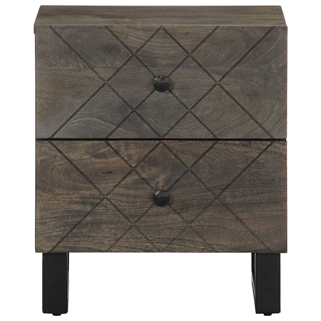 Nachttische 2 Stk. Schwarz 40x33x46 cm Massivholz Mango