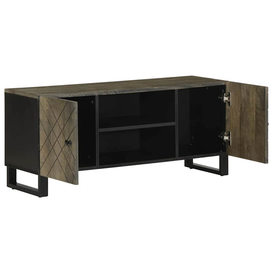 TV-skab Sort 105x33x46 cm Massivt mangotræ