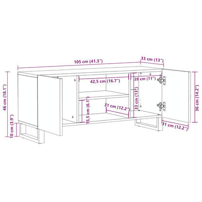TV-skab Sort 105x33x46 cm Massivt mangotræ