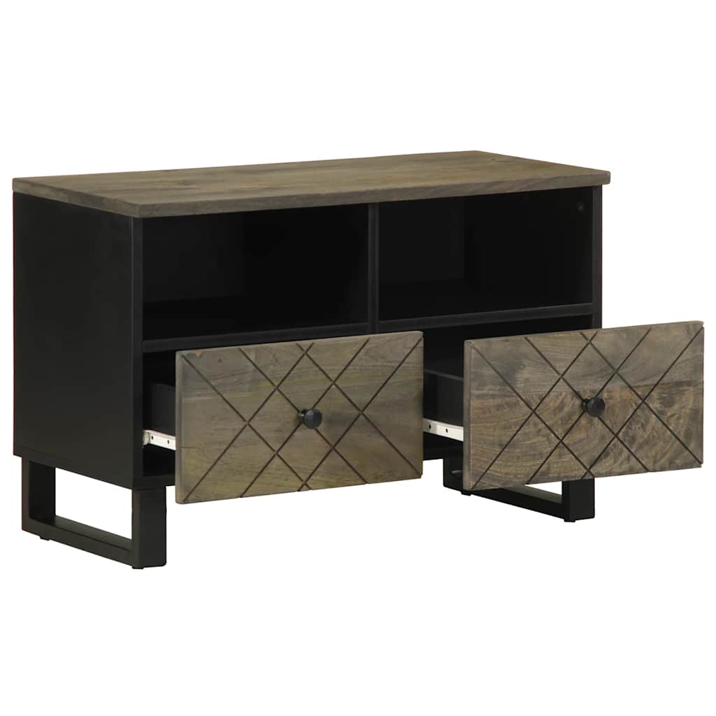 TV-skab Sort 70x33x46 cm Massivt mangotræ