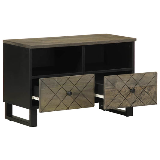 TV-skab Sort 70x33x46 cm Massivt mangotræ