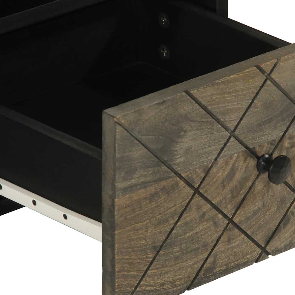TV-skab Sort 70x33x46 cm Massivt mangotræ