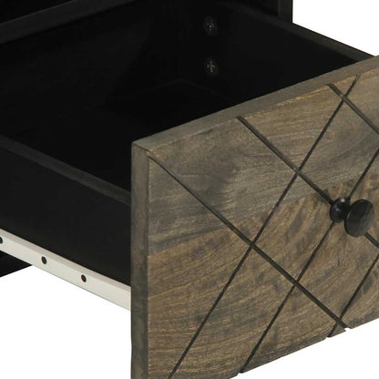 TV-skab Sort 70x33x46 cm Massivt mangotræ