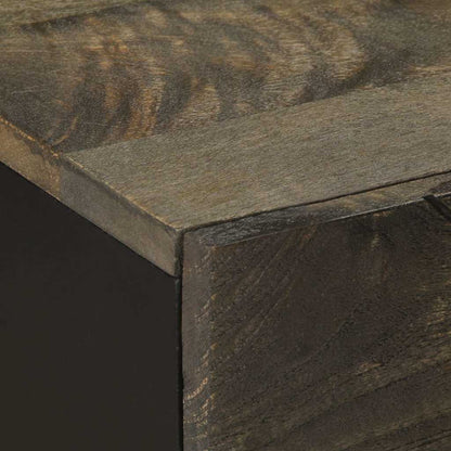 Nachttisch Schwarz 50x33x60 cm Massivholz Mango
