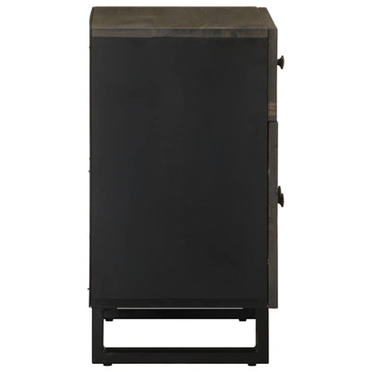 Nachttisch Schwarz 50x33x60 cm Massivholz Mango