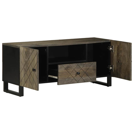 TV-skab Sort 105x33x46 cm Massivt mangotræ