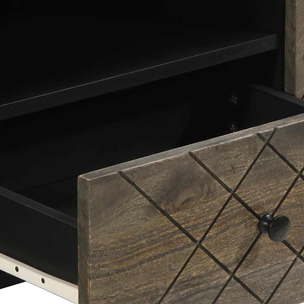 TV-skab Sort 105x33x46 cm Massivt mangotræ