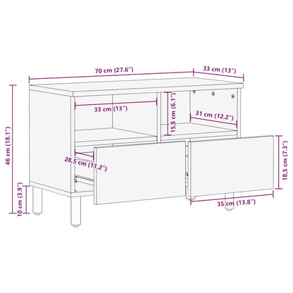 TV-Schrank Braun 70x33x46 cm Massivholz Mango