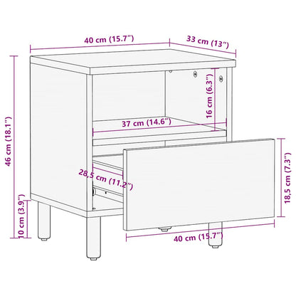 Nachttisch Braun 40x33x46 cm Massivholz Mango