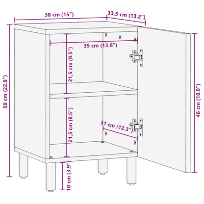 Badschrank Braun 38x33,5x58 cm Massivholz Mango