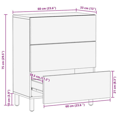 Sideboard 60x33x75 cm Massivholz Akazie