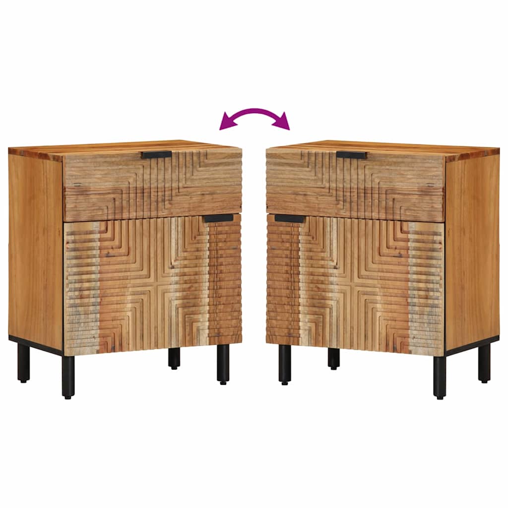 Nachttisch Braun 50 x 33 x 60 cm Massivholz Akazie