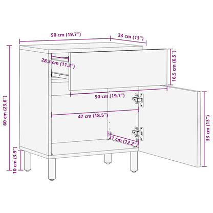 Nachttisch Braun 50 x 33 x 60 cm Akazie Massivholz