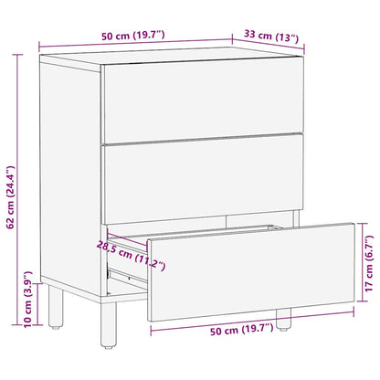 Nachttisch Braun 50 x 33 x 62 cm Akazie Massivholz