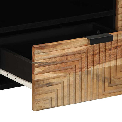 TV-Schrank mit Regal Braun 105 x 33,5 x 46 cm Massivholz Akazie